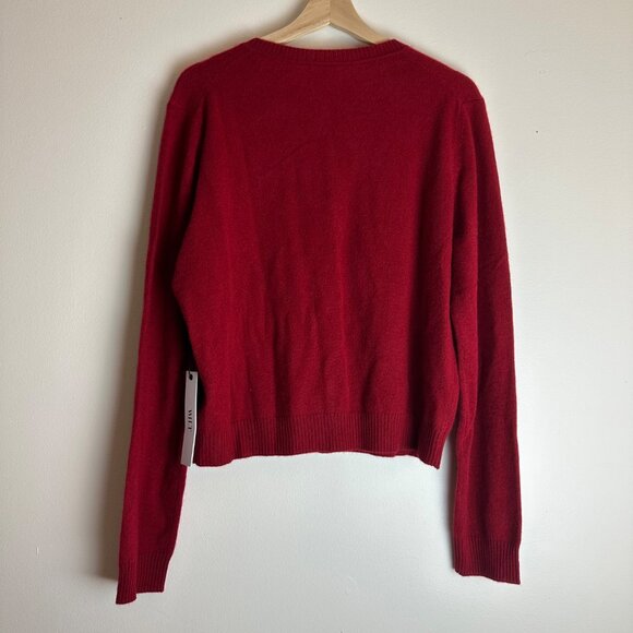 WILT Karanda Red Cashmere Bobble Button Cardigan Sweater - Picture 3 of 7
